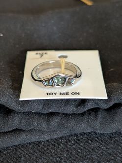 *new*Sterling Silver Abalone Shell Ring Size 7