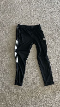 Adidas Black Track Pants with White Stripes large
