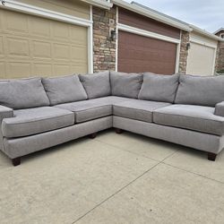 2 Pieces Light Gray Sectional Sofa- Free Delivery 