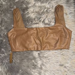 Skims Faux Leather Bralette 