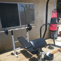 Weight Bench and Punching Bag Set 