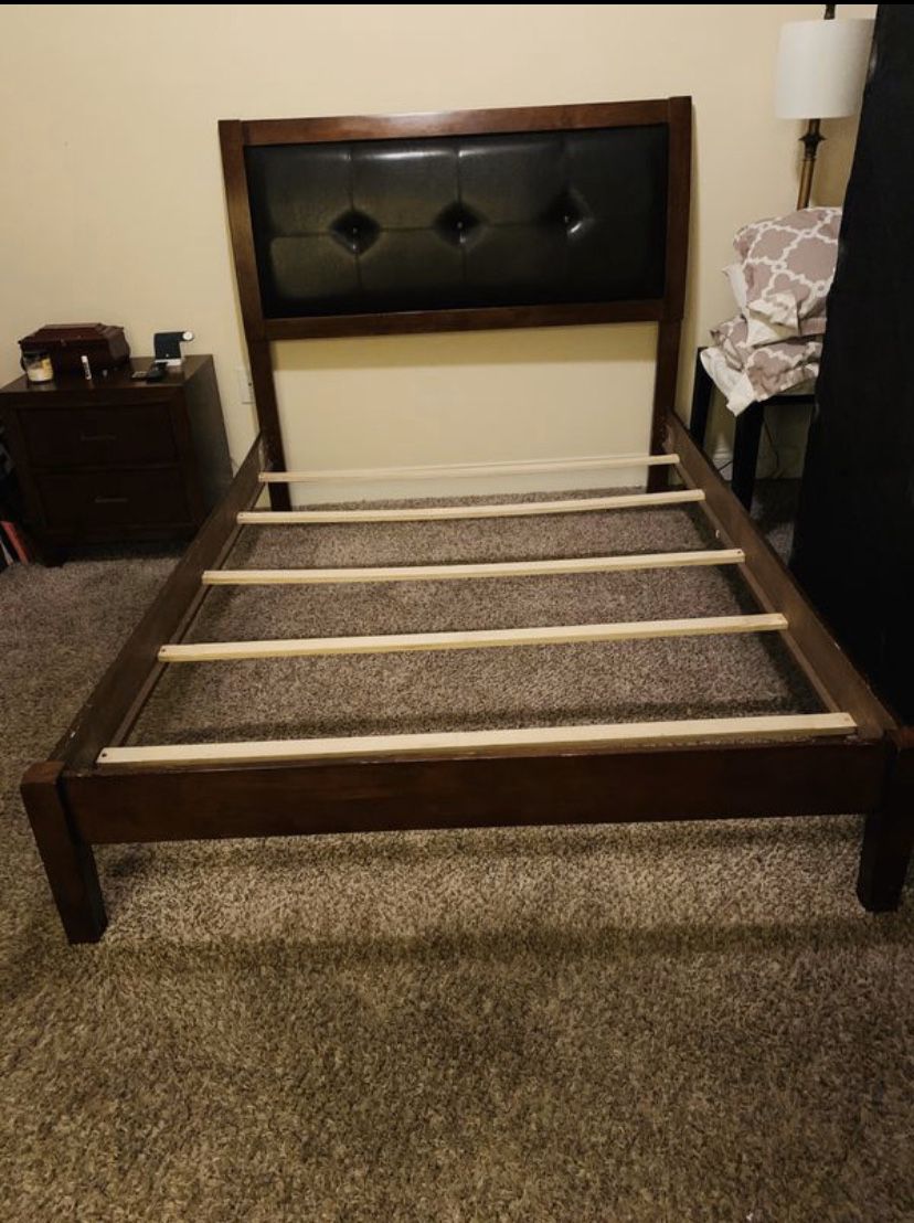 Full size bed frame/head board & night stand.