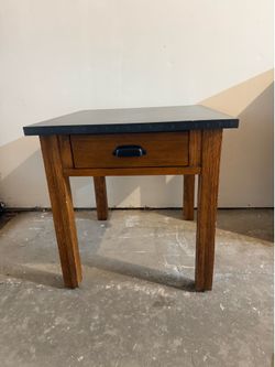 Beautiful end table with metal top