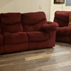 Red Electric Reclining Couch Set Couch “WE DELIVER”