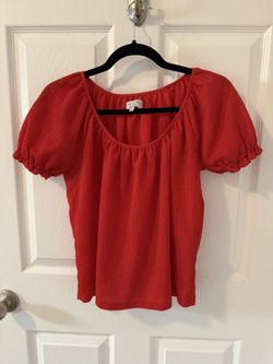 Madewell Red Peasant Blouse