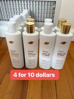 Dove shampoo and conditioner.4 for 10 dollars