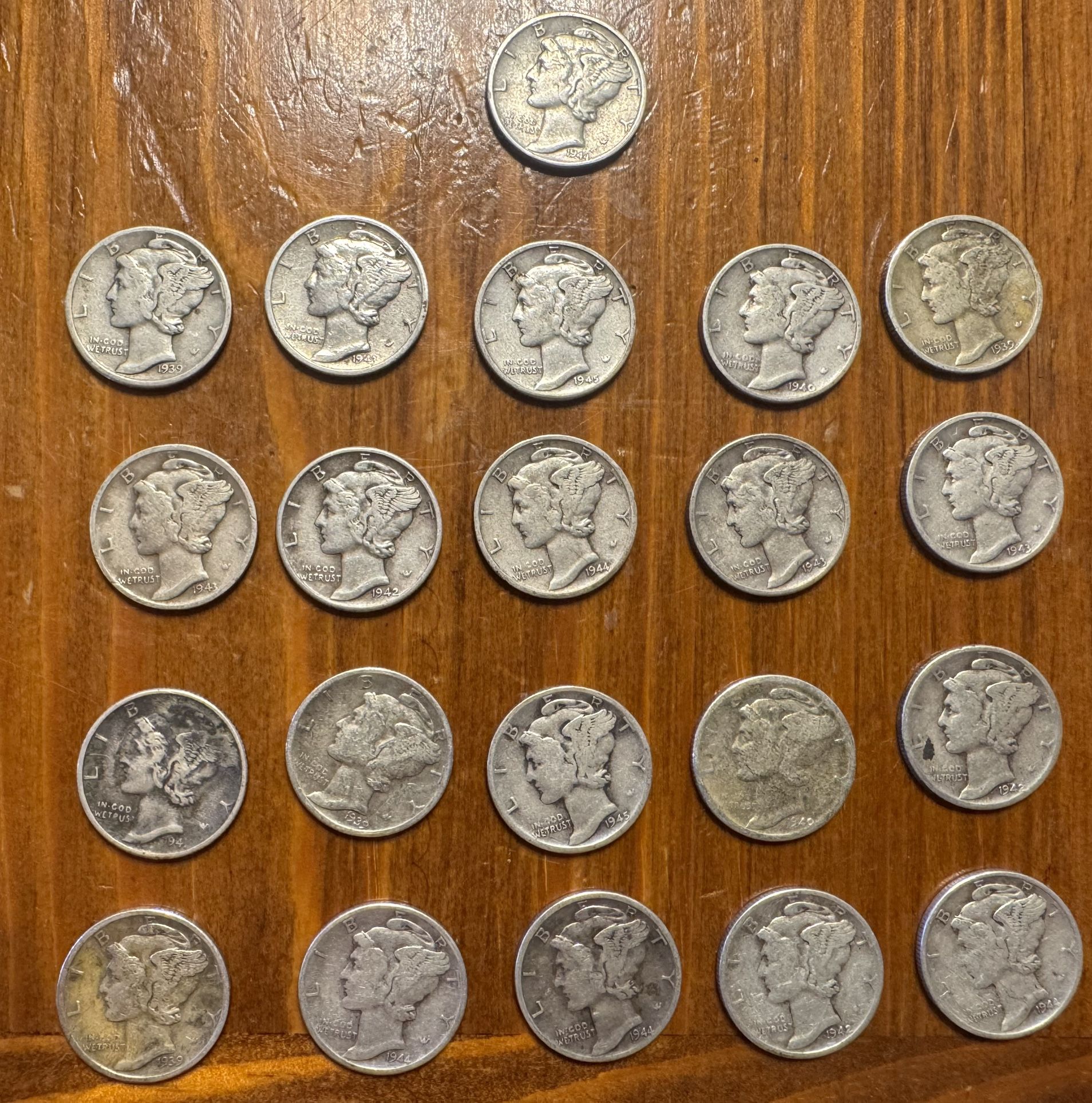 Mercury Dimes 90 % Silver 