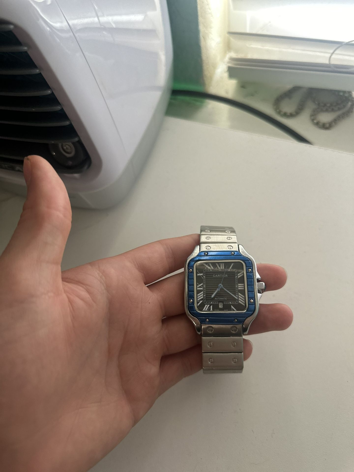 cartier santos blue
