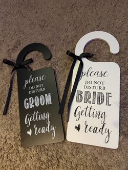 Bride & Groom Getting Ready Door Hangers