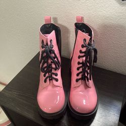 Pink combat/rave boots