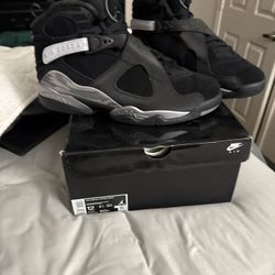 Air Jordan 8 Retro Wntr Black/gunsmoke-metallic Silver Size 12 