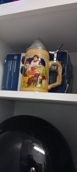 Original Framed Art And Old German Beer Mug