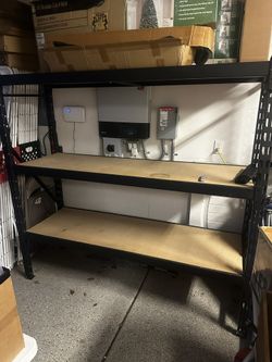 Heavy Duty Garage Shelf Shelving Metal Wood 6 Ft