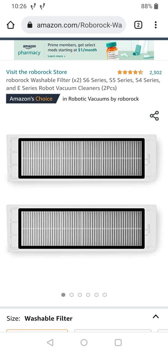 New Roborock Washable Air Filters (2 Pack)