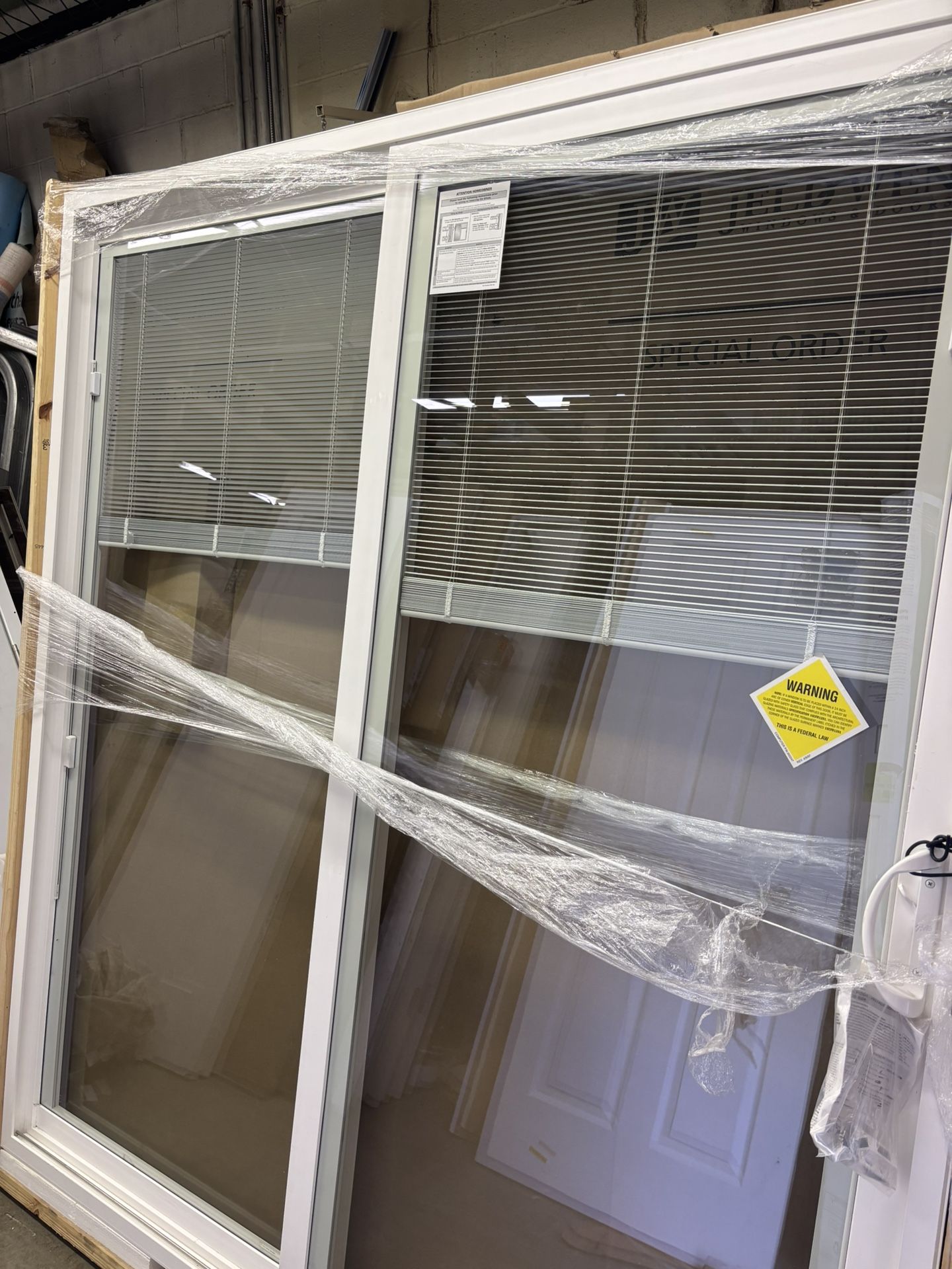 Patio Door White Blind In The Glass 72x80