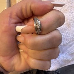 Old Miners Cut Ring Diamond Gold 