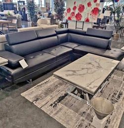 NEW IN BOX  Contemporary modern Black Sectional FINANCE Available $54 down pmt