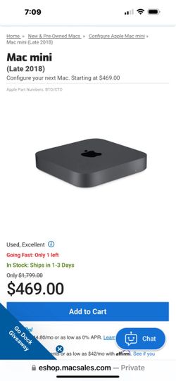 2018 Mac Mini i7 1tb ssd 64gb ram