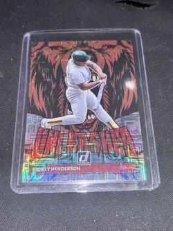 Rickey Henderson unleashed refractor donruss base ball card