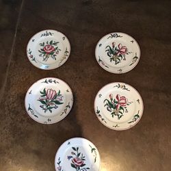 Vintage-Five (5) French Sarreguemine Plates