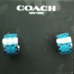 Coach Silver & Blue Signature C Hoops