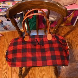 Brand New Red & Blk Checkered "M" Travel Bag
