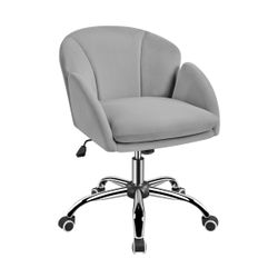 Modern Swivel Rolling Desk Chair with Armrests for Home Office, Light Gray