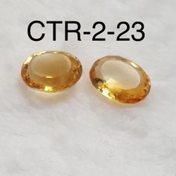 Citrine Facetted Oval Shape Semi-Precious Gemstone-2Pc-Lot-CTR-2-23/STK-19