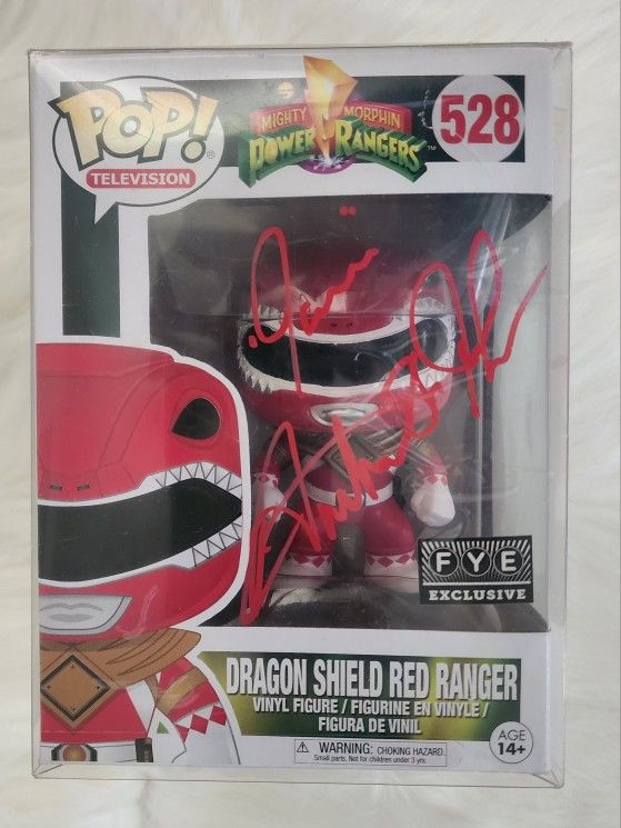 Red Power Ranger Funko Pop Signed