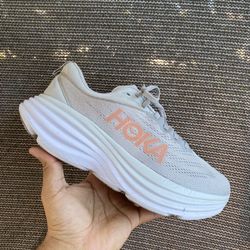 Hoka Bondi 8 Women's Running Shoes in the 'Harbor Mist/Lunar Rock' 