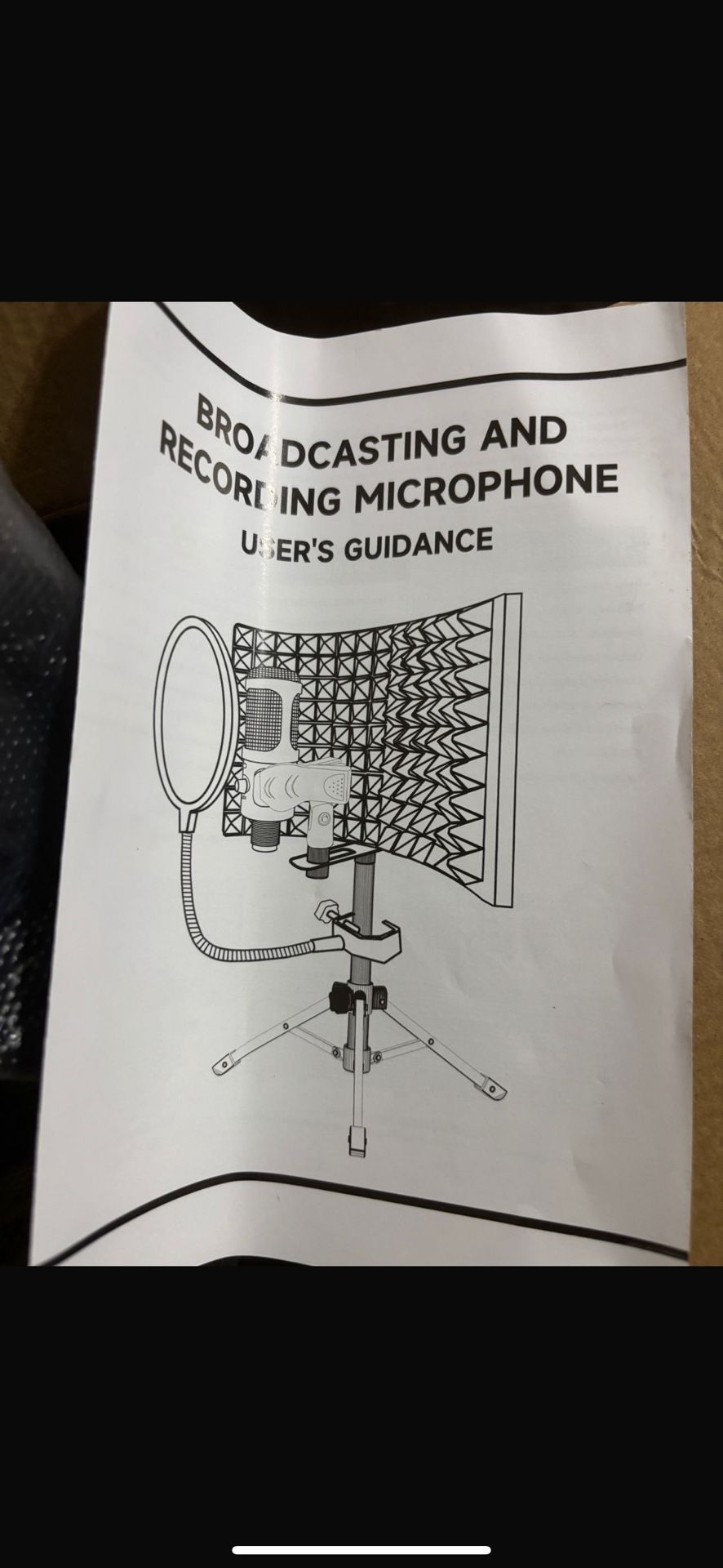 Studio Recording Microphone Isolation Shield with Pop Filter and Metal Tripod Stand, Studio Mic to PC Laptop Smartphone, Music Microphone for Recordin