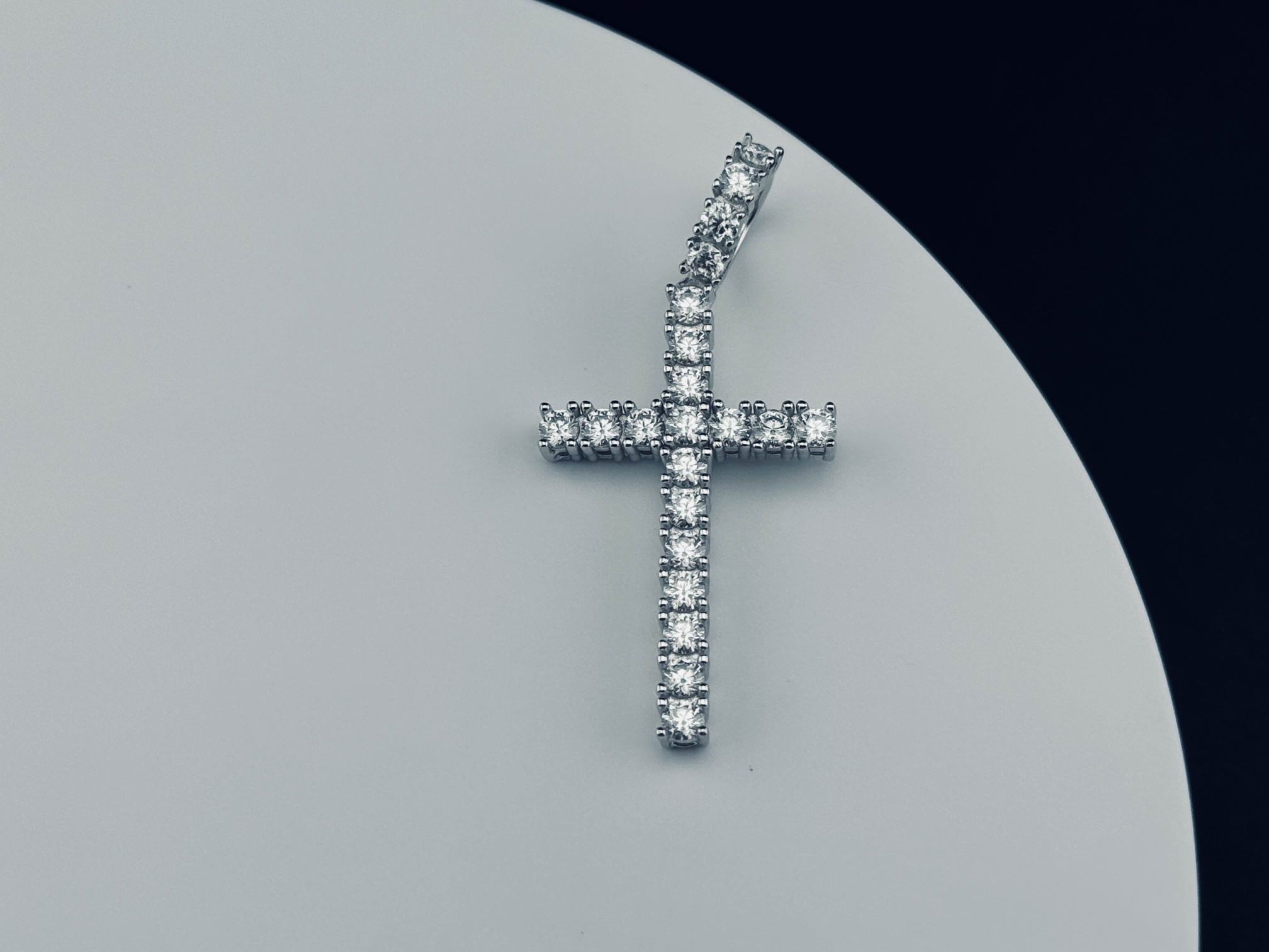 Moissanite Cross Pendant Sterling Silver