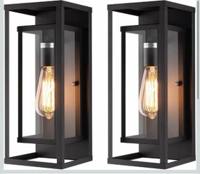 Black Industrial Wall Sconces Set of 2