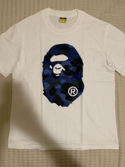 White Dark Blue Bape Shirt Size M