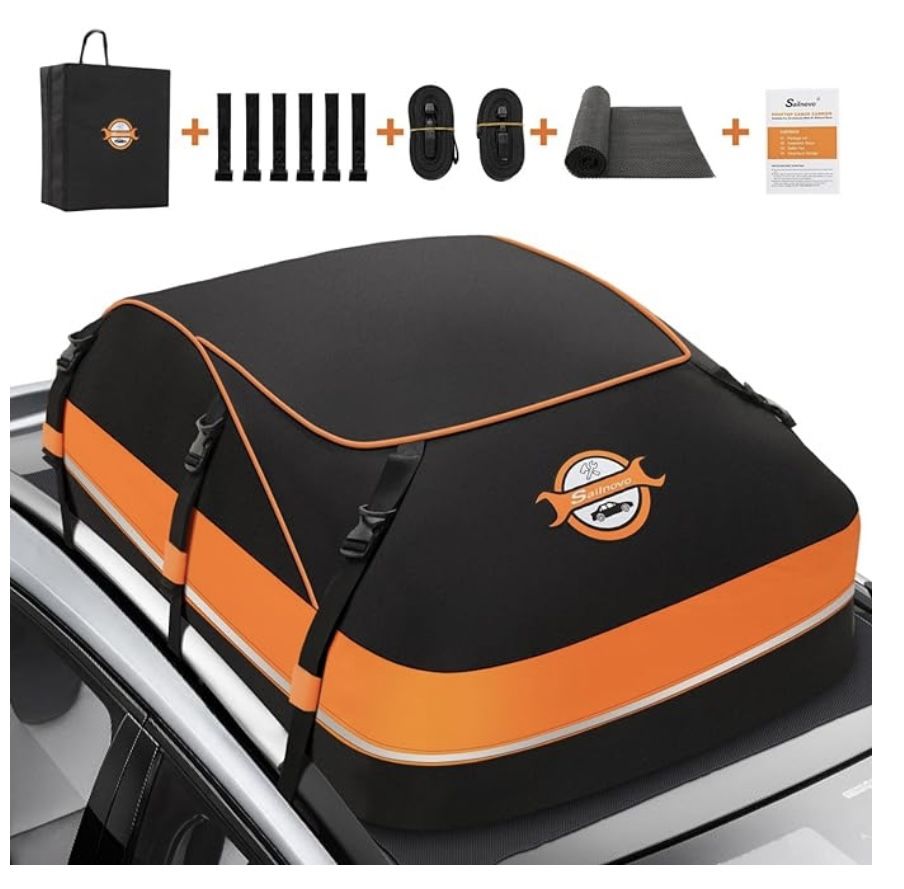 Sailnovo Rooftop Cargo Carrier Waterproof 20 Cubic Feet Car  Roof Cargo Bag for All Cars with/Without Rack, Includes Anti-Slip Mat