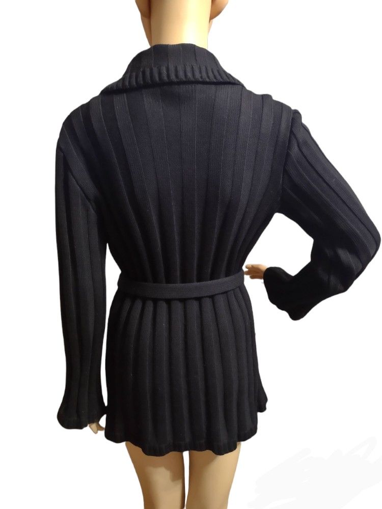Valentino Tricots Handknits Shirt And Jacket Vintage. Black In Color. Size Small Or Small/ Medium.