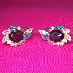 Multicolor Cubic Zirconia Stud Earrings