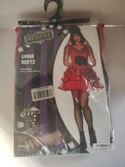 Lydia Deetz red wedding dress costume Sz Adult L
