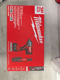 Milwaukee impact gun and rachet combo