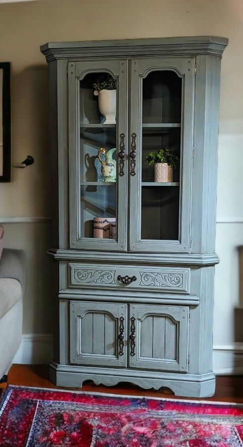 French Country Cottage Corner Cabinet
