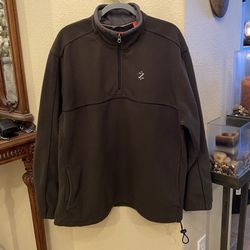 IZOD Men Sage Green Perform X Maxx Air-FX Fleece 3/4 Zipped Sweater Size XL