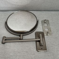 Wall Mount  Brushed Chrome 10x Cosmetic Mirror