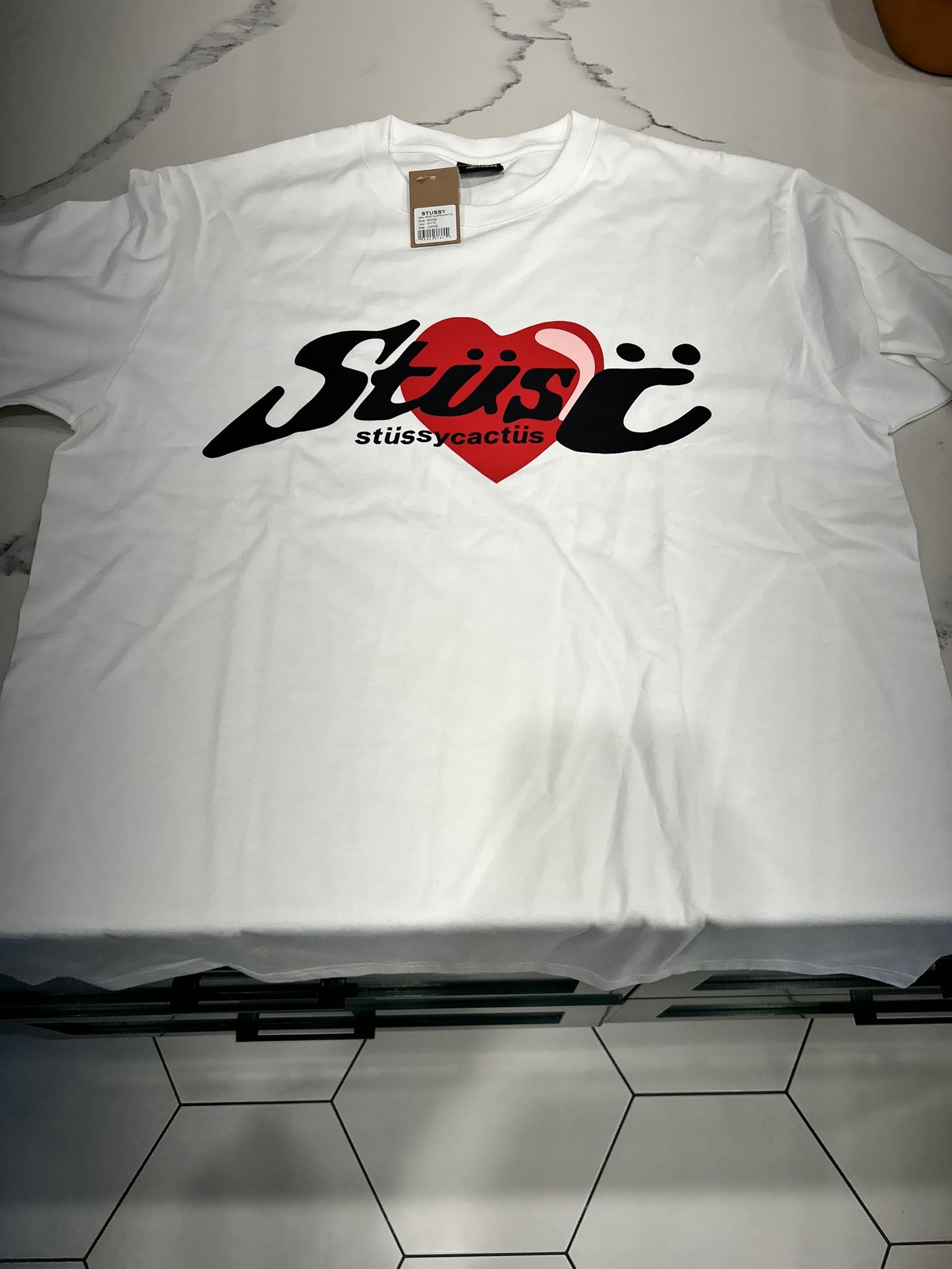 Stussy White T Shirt Size Large
