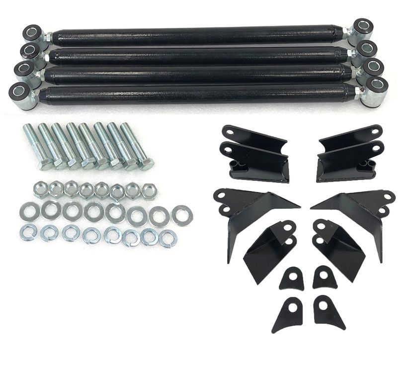 4 Link Kit for 2.75"Axle Hot Rod Rat Truck+ Weld On Triangulated Mount Bracket(un004+3-8)
