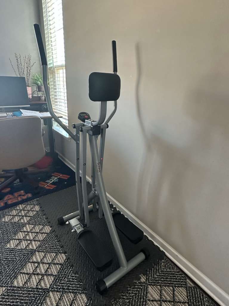 Sunny Health & Fitness Foldable Air Walk Elliptical, 30" inch Long Stride Full-Body Cardio Cross Trainer Glide Exercise for Home Office, SunnyFit App