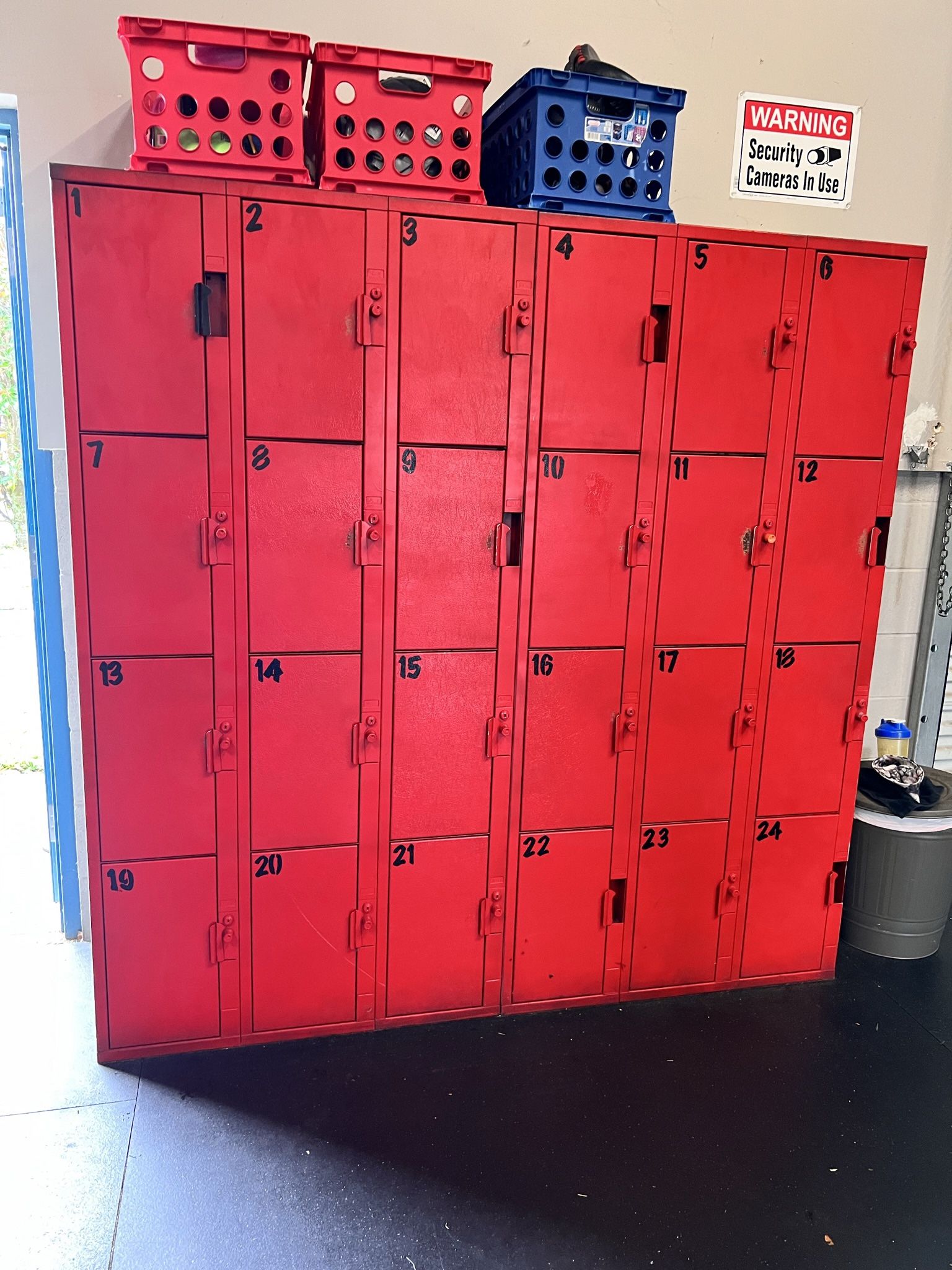 Red Metal Lockers 