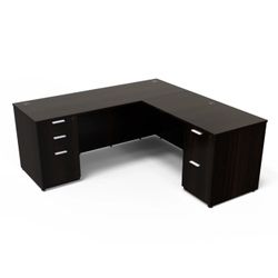 Executive Desk - Dark Espresso Color Size: 29" H x 66" - 72" W x 30" D