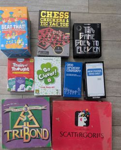 Board Game Bundle - Scattergories, TriBond, Beat That!, and More