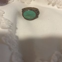 Real Turquoise And Sterling Silver Ring