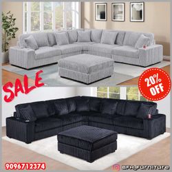 Brand new sectional sofa with ottoman included